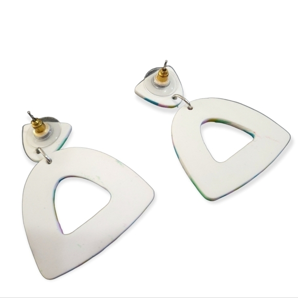 New Candy Stripe Resin Earrings Pastel Statement Earrings Night Moves Atelier - Picture 2 of 6